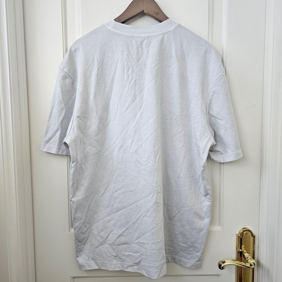 ZARA Basic Relaxed Boxy Fit Light Grey Cotton T-shirt Size X Large - Picture 2 of 5